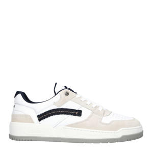 GRID BSC M  leren sneakers wit/grijs