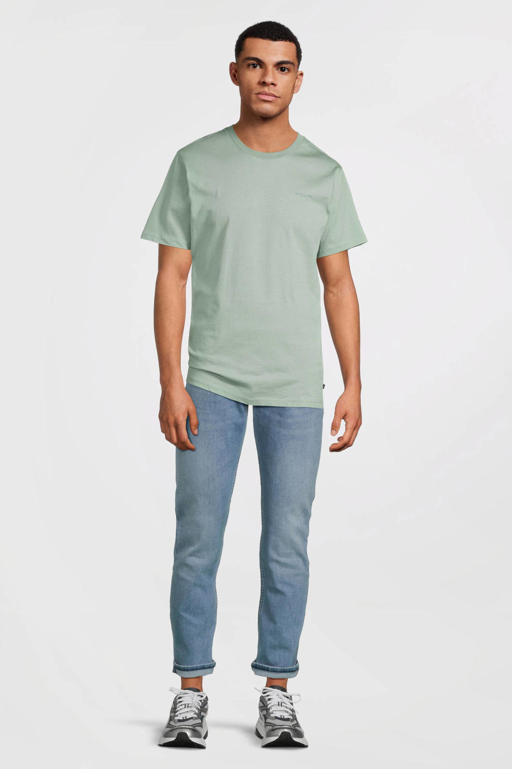 Groene heren Ballin T-shirt van katoen met backprint, korte mouwen en ronde hals