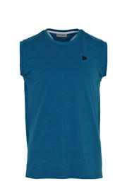 thumbnail: Blauwe heren Donnay sportsinglet van katoen met effen en ronde hals