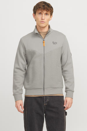 sweatvest met textuur grijs