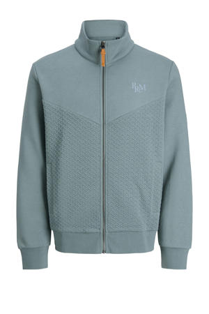 sweatvest met textuur blauw