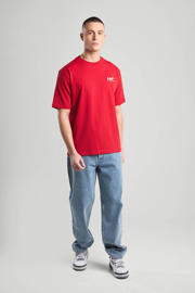 thumbnail: Rode heren America Today T-shirt van katoen met printopdruk, korte mouwen en ronde hals