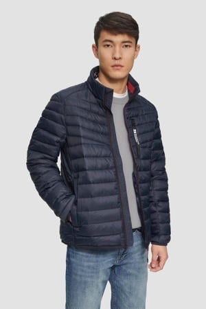gewatteerde jas donkerblauw