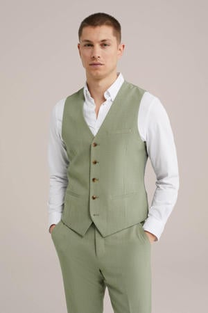 slim fit gilet groen