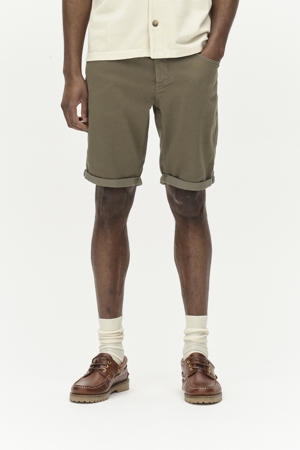 regular denim short olijfgroen
