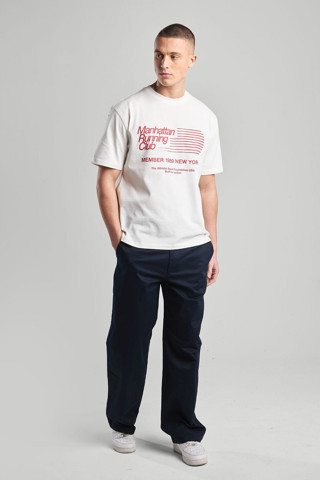 America Today loose chino blauw