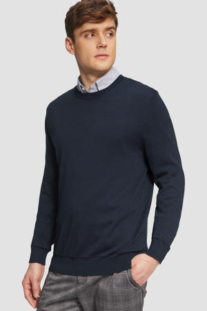 pullover fijn gebreid donkerblauw