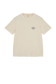 thumbnail: Ecru heren Anerkjendt T-shirt van katoen met backprint, korte mouwen en ronde hals