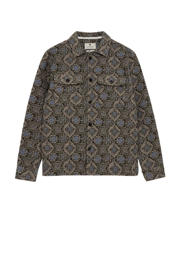 thumbnail: Kakikleurige heren Anerkjendt overshirt van katoen met lange mouwen, klassieke kraag, knoopsluiting en jacquard