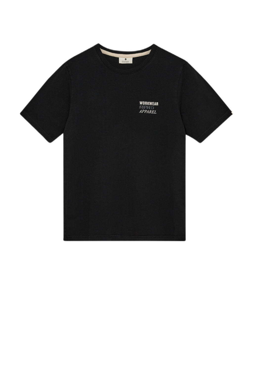 Zwarte heren Anerkjendt T-shirt van katoen met backprint, korte mouwen en ronde hals