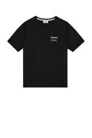 thumbnail: Zwarte heren Anerkjendt T-shirt van katoen met backprint, korte mouwen en ronde hals