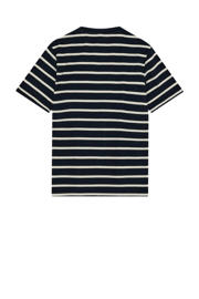 thumbnail: Donkerblauwe heren Anerkjendt T-shirt van katoen met strepenprint, korte mouwen en ronde hals