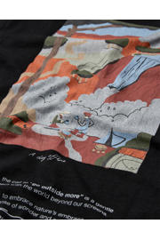 thumbnail: Zwarte heren Anerkjendt T-shirt van katoen met backprint, korte mouwen en ronde hals