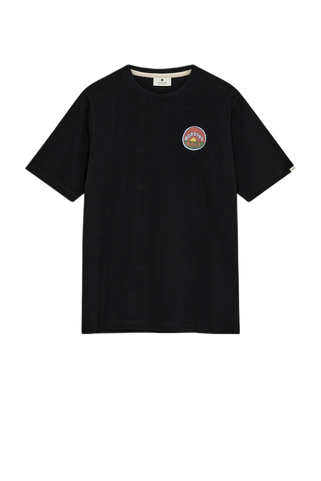 Zwarte heren Anerkjendt T-shirt van katoen met backprint, korte mouwen en ronde hals