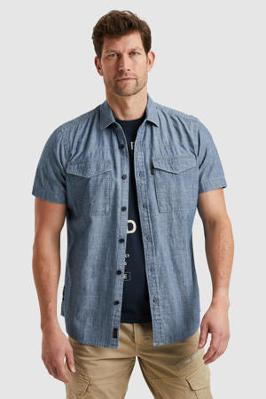 denim casual overhemd blauw