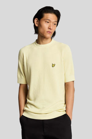 T-shirt gebreid lichtgeel