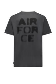 thumbnail: Antraciete heren Airforce T-shirt van katoen met backprint, korte mouwen en ronde hals