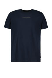 thumbnail: Donkerblauwe heren Airforce T-shirt van katoen met backprint, korte mouwen en ronde hals