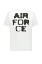 thumbnail: Witte heren Airforce T-shirt van katoen met backprint, korte mouwen en ronde hals