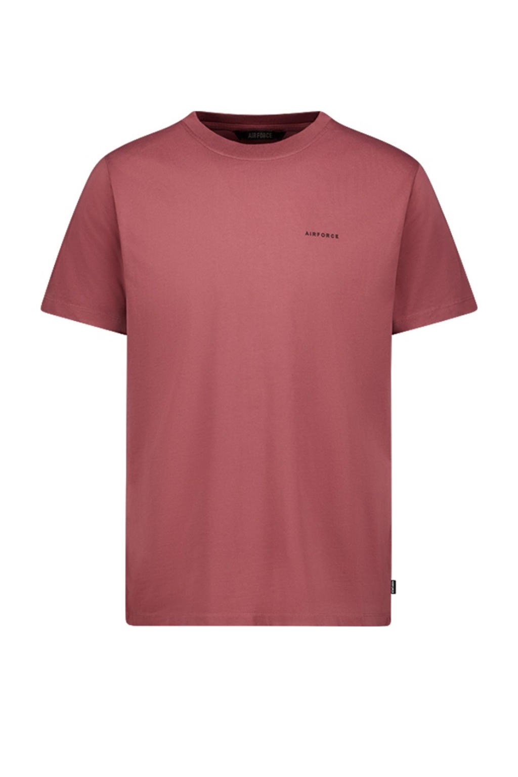 Roze heren Airforce t-shirt van katoen met logo dessin, korte mouwen en ronde hals