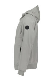 thumbnail: Grijze heren Airforce softshell jas met effen, lange mouwen, capuchon en ritssluiting