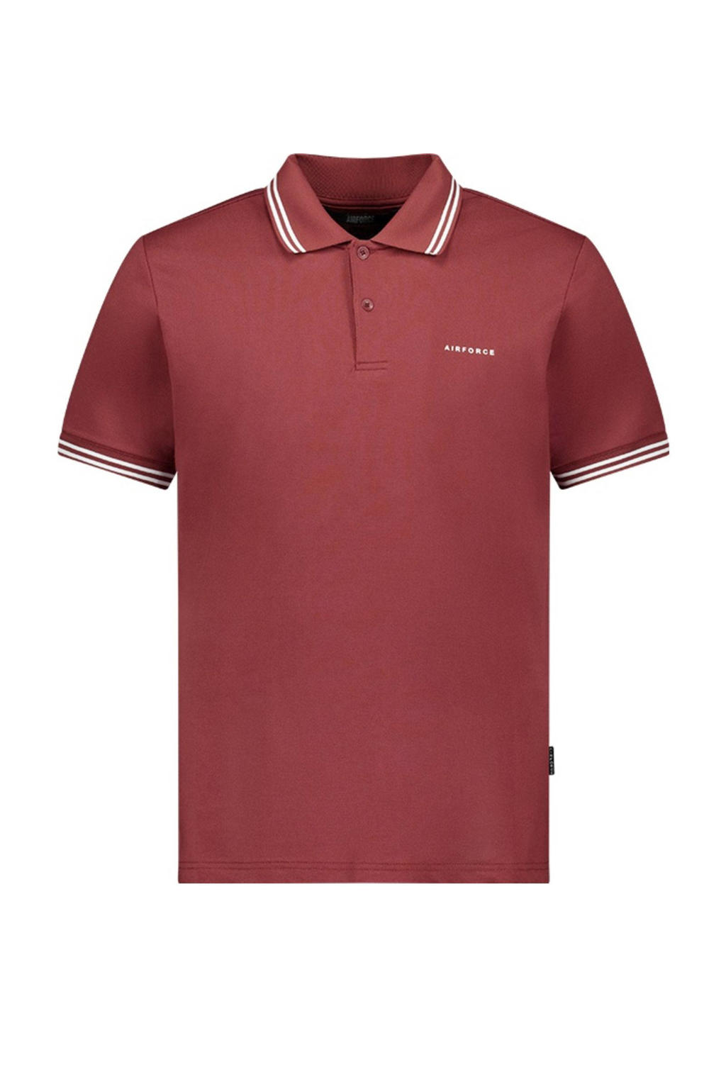 Roze heren Airforce regular polo van katoen met effen, korte mouwen, klassieke kraag en knoopsluiting