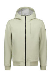 thumbnail: Lichtgroene heren Airforce softshell jas met effen, lange mouwen, capuchon en ritssluiting