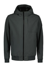 thumbnail: Antraciete heren Airforce softshell jas met effen, lange mouwen, capuchon en ritssluiting