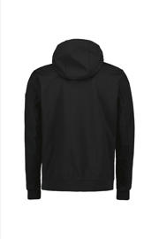 thumbnail: Zwarte heren Airforce softshell jas met effen, lange mouwen, capuchon en ritssluiting