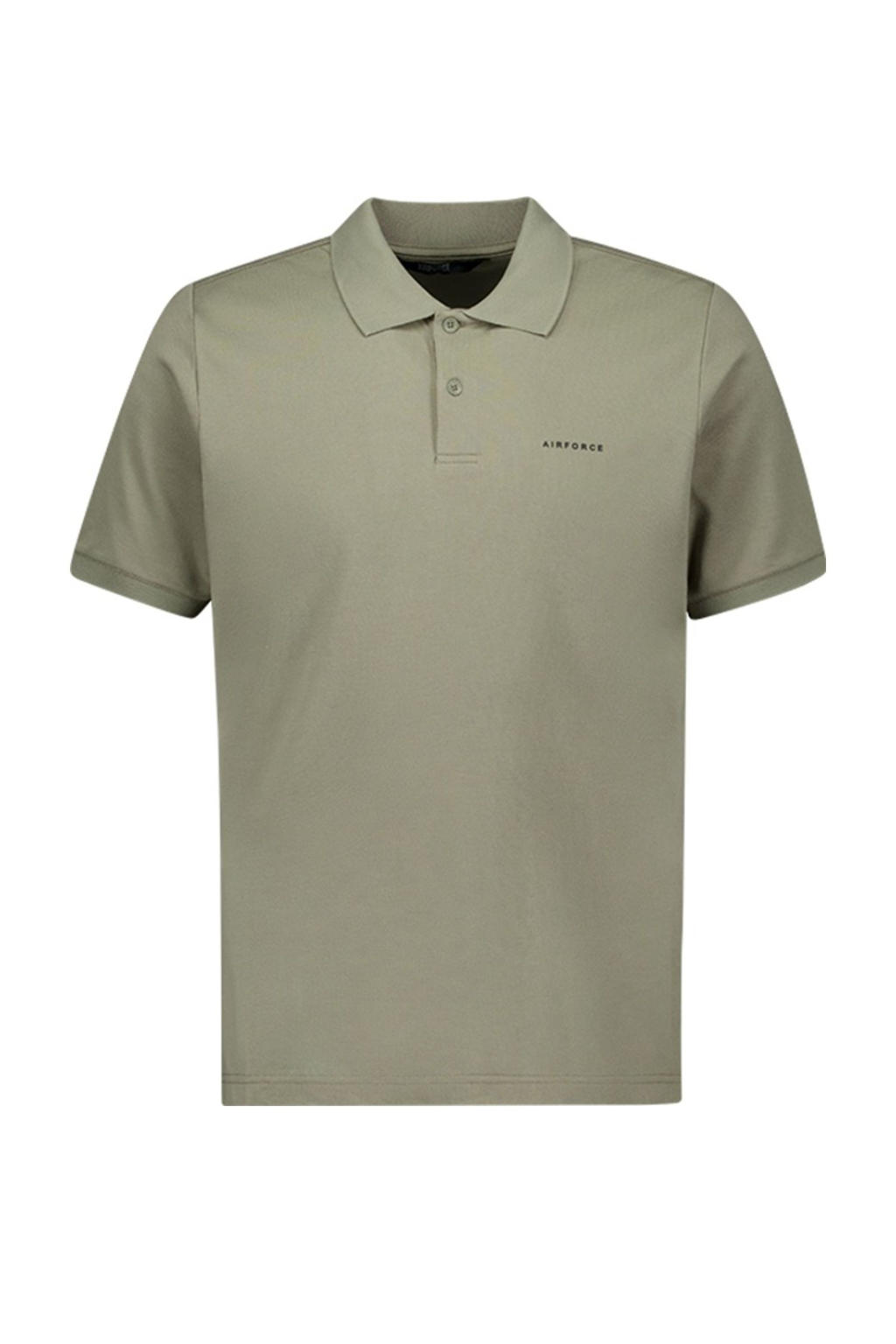 Groene heren Airforce regular polo van katoen met logo dessin, korte mouwen, klassieke kraag en knoopsluiting