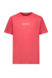 thumbnail: Koraalrode heren Airforce T-shirt van katoen met backprint, korte mouwen en ronde hals