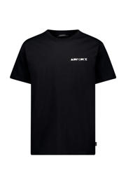 thumbnail: Zwarte heren Airforce T-shirt van katoen met backprint, korte mouwen en ronde hals