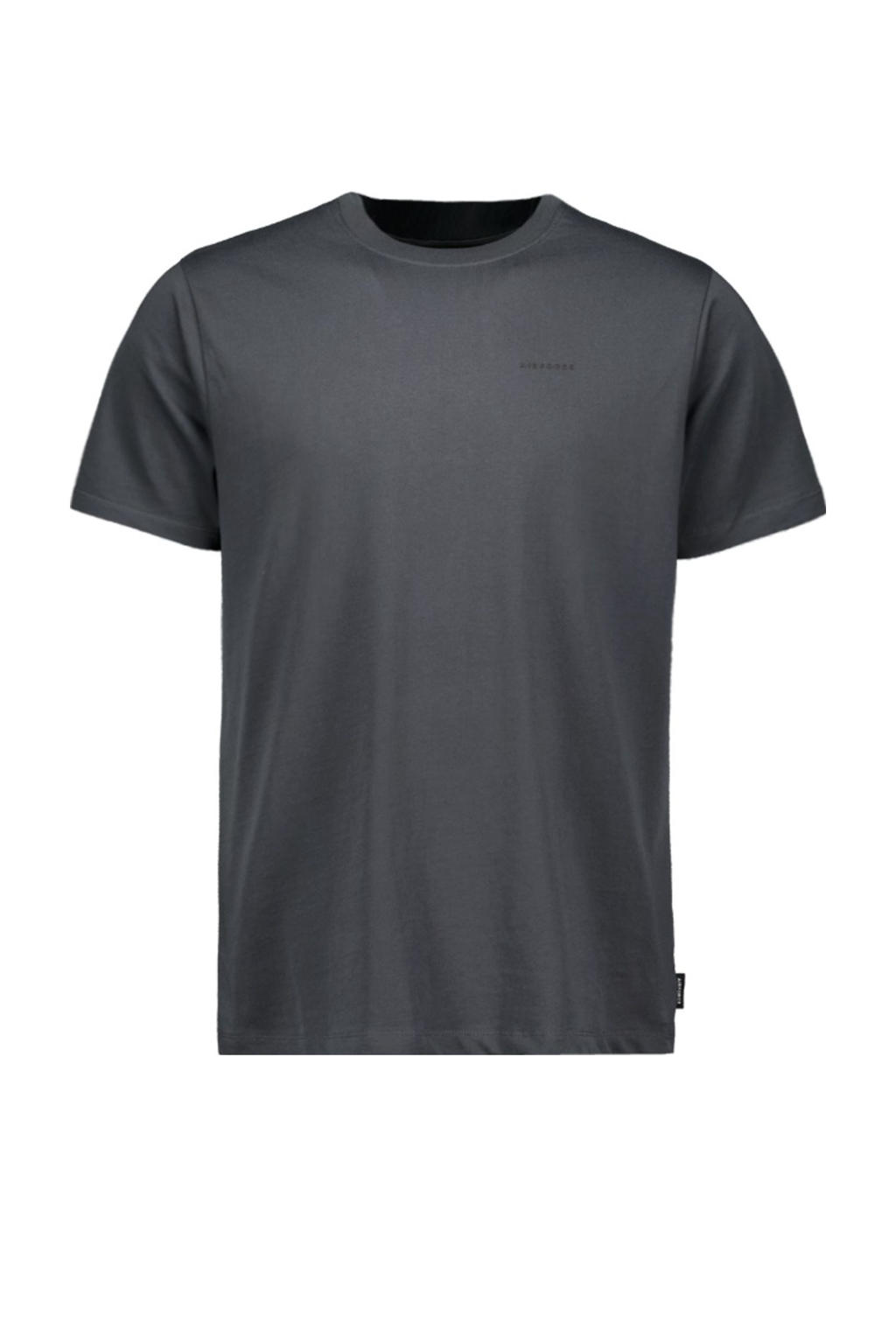 Antraciete heren Airforce t-shirt van katoen met logo dessin, korte mouwen en ronde hals