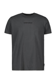thumbnail: Grijze heren Airforce T-shirt van katoen met backprint, korte mouwen en ronde hals