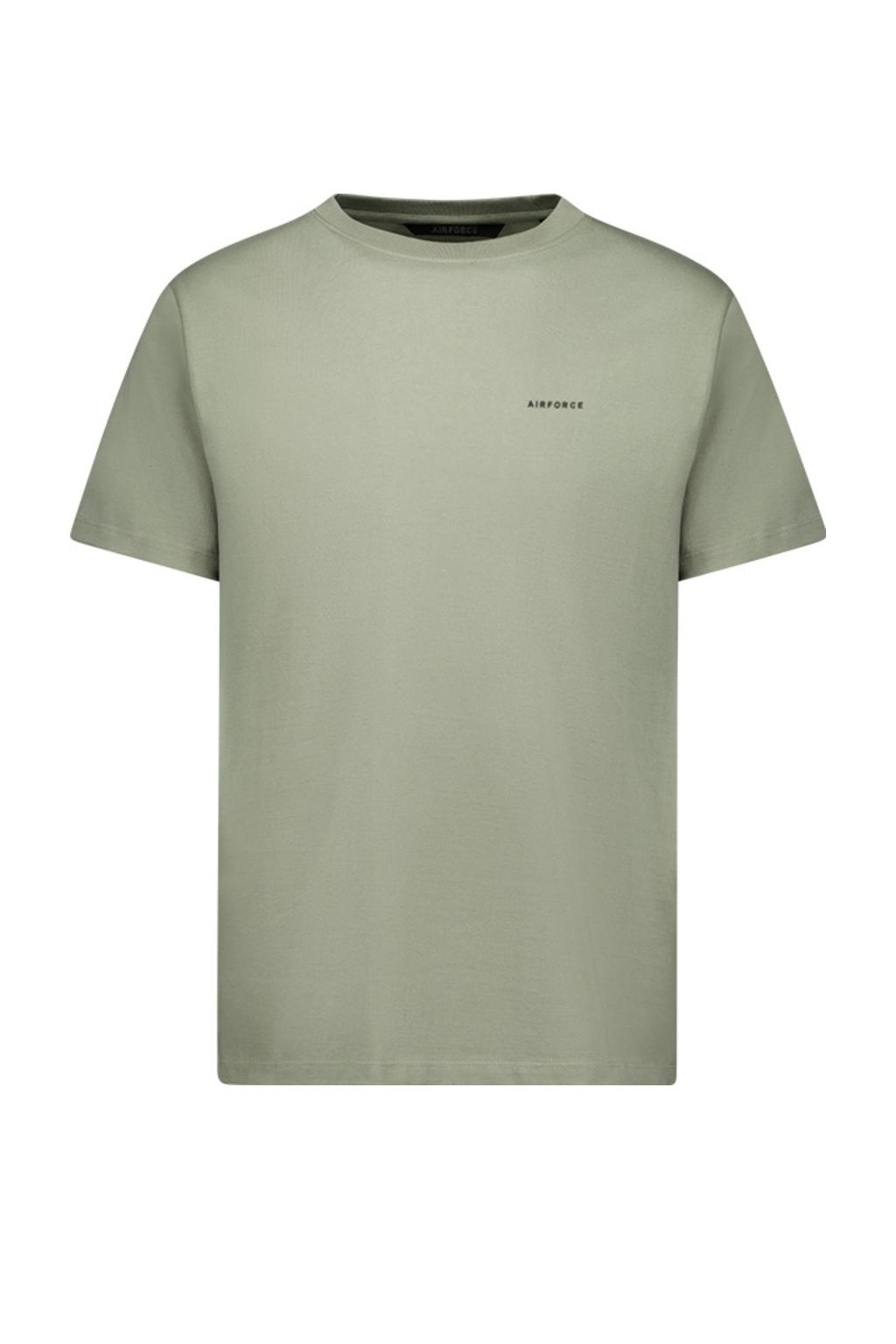 Groene heren Airforce t-shirt van katoen met logo dessin, korte mouwen en ronde hals