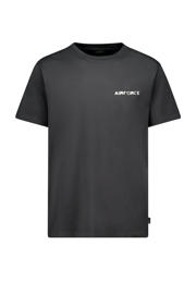 thumbnail: Antraciete heren Airforce T-shirt van katoen met backprint, korte mouwen en ronde hals