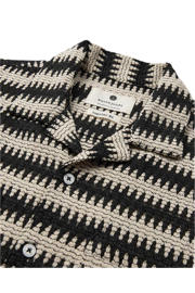 thumbnail: Anerkjendt casual overhemd met textuur beige / zwart