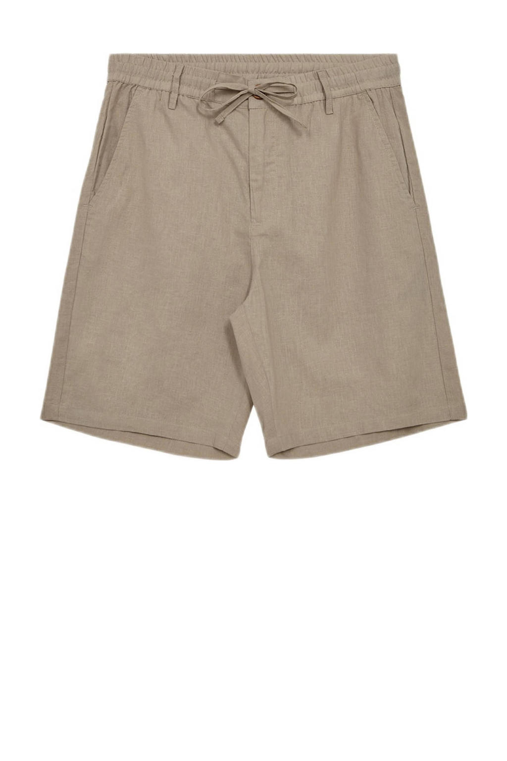 Anerkjendt linnen regular casual short lichtbruin