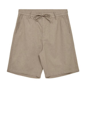linnen regular casual short lichtbruin