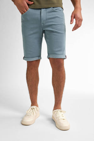 denim slim denim short blauw