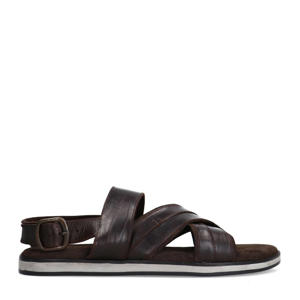   leren sandalen zwart
