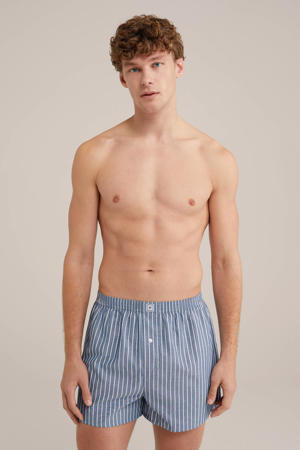 wijde boxershort blauw/wit