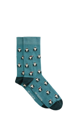 sokken met all over print blauw
