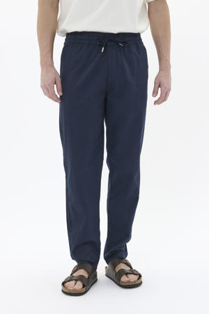linnen regular casual broek donkerblauw