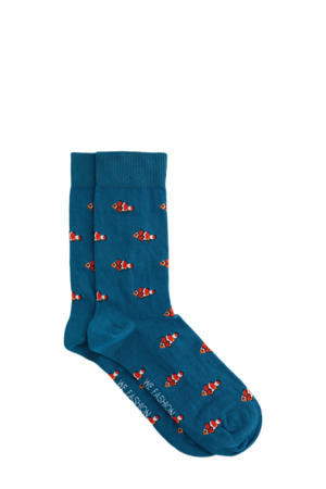 sokken met dierenprint blauw