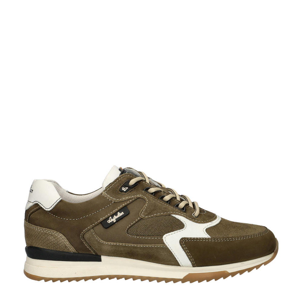 Kakikleurige heren Australian Bakersville suède sneakers van nubuck met veters