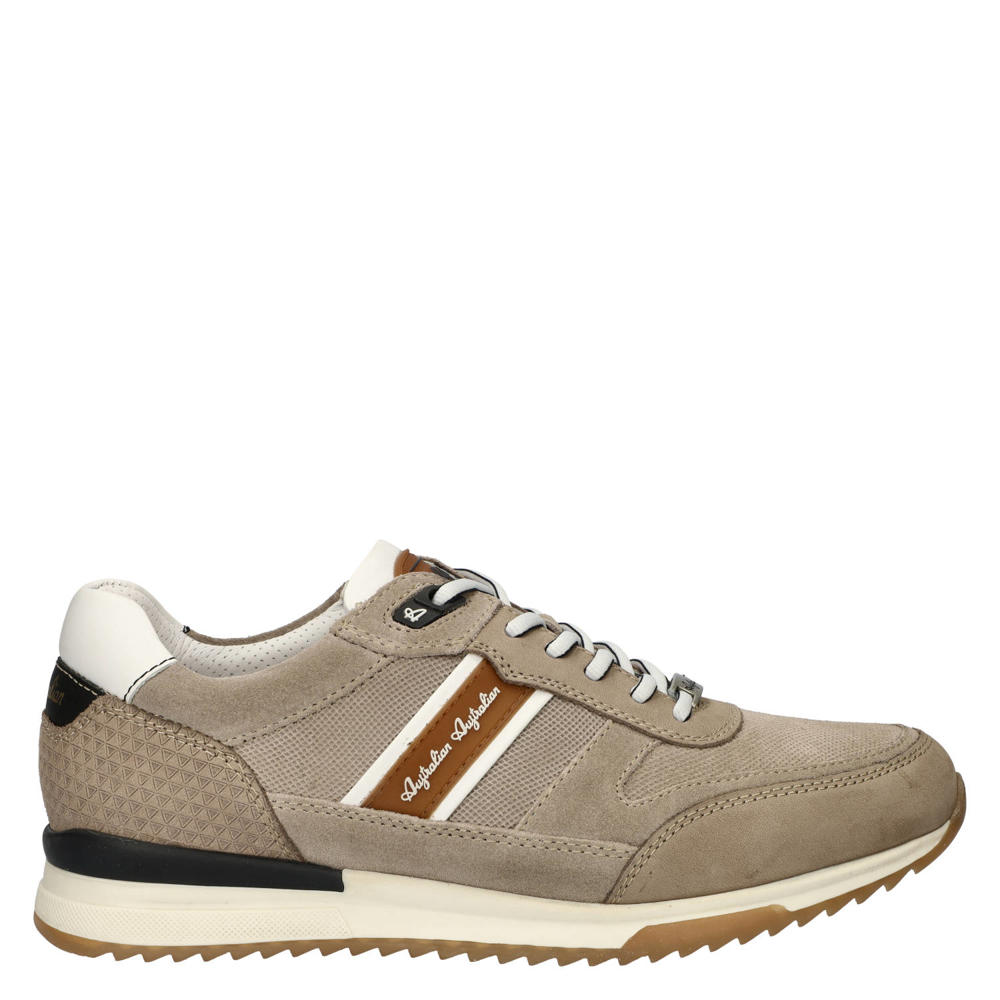 Taupe heren Australian Filmon suède sneakers met veters