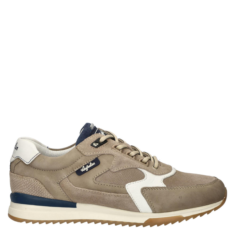 Beige heren Australian Bakersville suède sneakers met veters