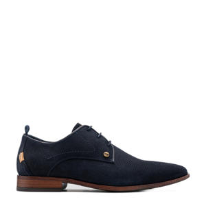 Greg wall suède veterschoenen donkerblauw