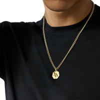 thumbnail: Armani Exchange ketting AXG0152710 Logo goudkleurig